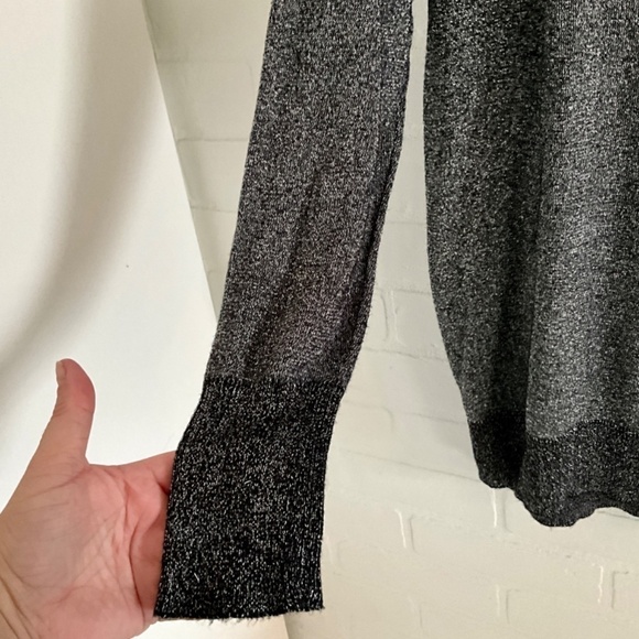 Must have Knit sweater Black/silver Lurex shimmery Liquid Whimsicoth M - Picture 10 of 12